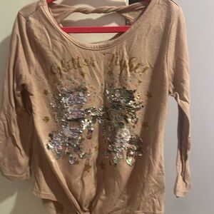 Beautees glitter flight sequins long sleeve super soft L/10.